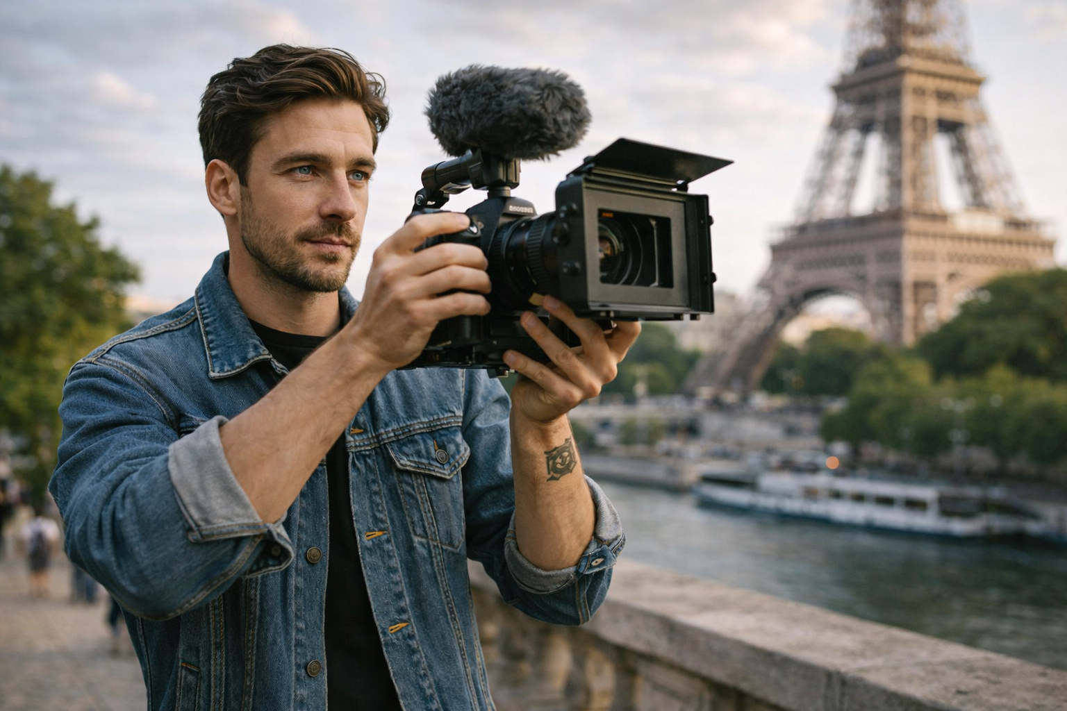 photographe entrain de filmer à paris