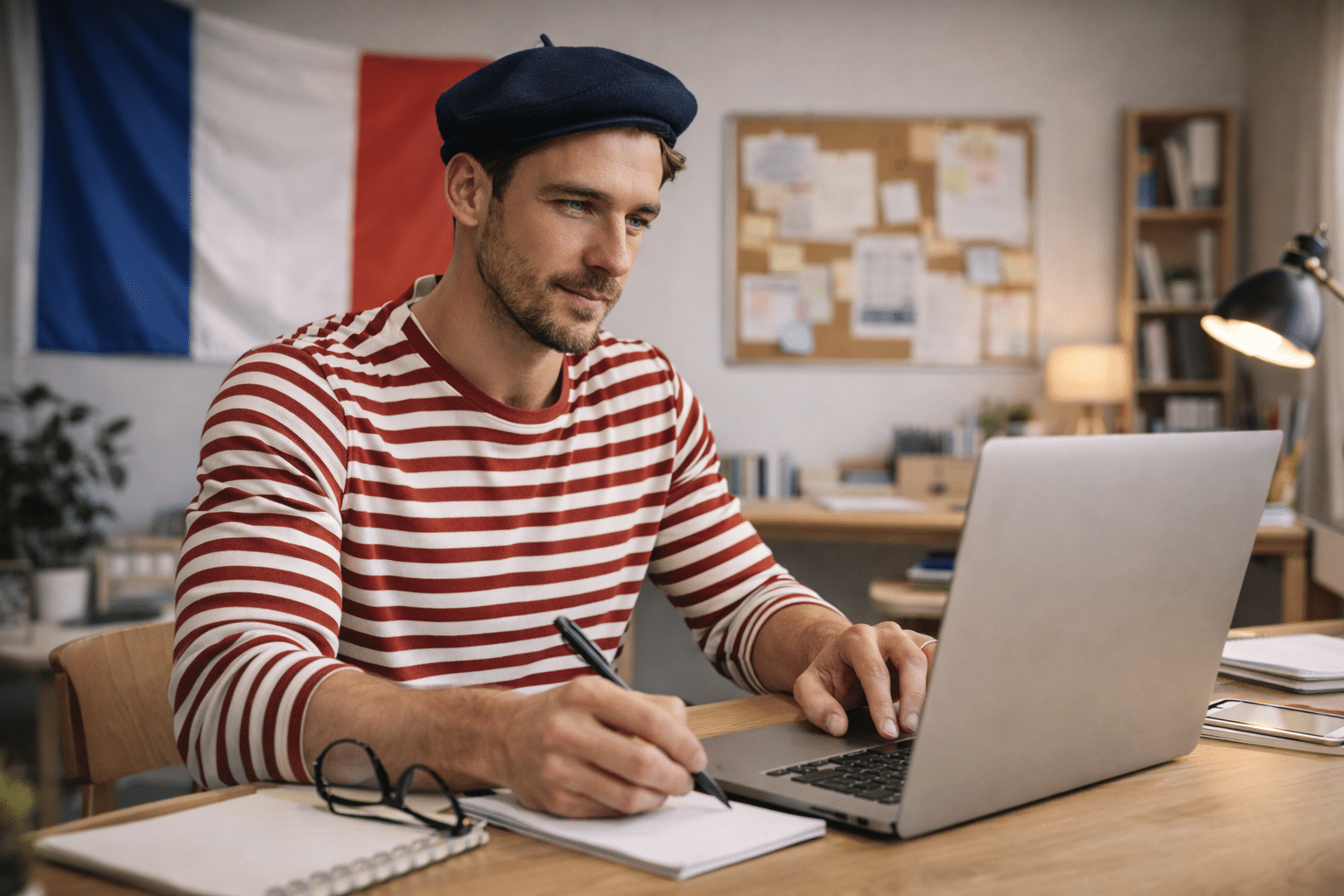 Homme au travail avec style